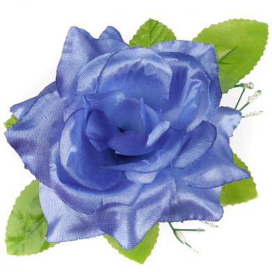 GR134 Róża w pąku - główka z liściem Blue